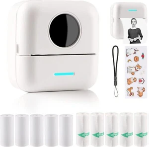 HuiJuKeJi X5 Mini Sticker Printer Bluetooth Smart Pocket Inkless Thermal - White - Picture 1 of 5