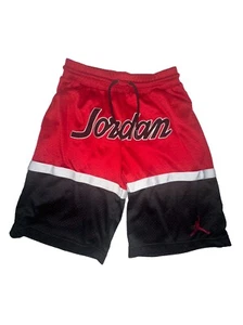 Air Jordan Boys Youth Red Jersey Basketball Shorts Pocket L 12-13 YRS Spellout - Picture 1 of 5