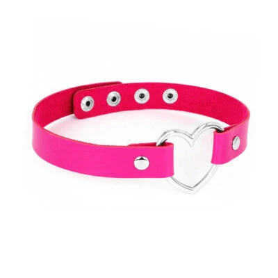Gargantilla Collar Cuero PU Ajustable Corazón Cadena Cuello Gótico Punk Joyería Foto 1 de 4