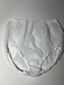 Secrets In Lace Sheer Retro Large White Granny Panty 100% Nylon Double Gusset - Picture 1 of 4