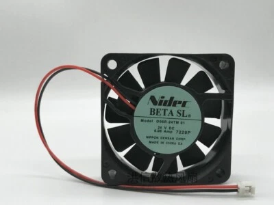 Nidec 6015 D06R-24TM 01 DC24V 0.08A 60*15mm 60mm inverter cooling fan 2pin - Image 1 of 3