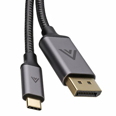 Braided USB Type C/USB-C to DisplayPort Bi-Directional Cable 8K 60Hz 4K 144Hz 2m - Image 1 of 4