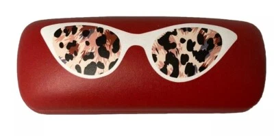 NUEVO Estuche para Anteojos con Almeja Dura Roja Estampado Animal con Cierre de Resorte Foto 1 de 4