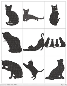 CAT Silhouettes MACHINE EMBROIDERY DESIGNS PES BROTHER USB - Picture 1 of 20