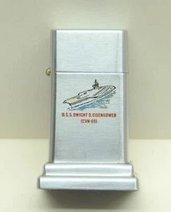 Vintage Zippo Barcroft Table Lighter USS Eisenhower CVN 69 - Picture 1 of 11