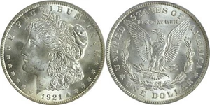 1921 $1 Morgan Silver Dollar Uncirculated - Picture 1 of 3