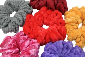 Handmade Scrunchies Hair Scrunchie Pack Lot 6 Multicolor - Picture 1 of 3