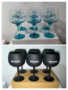 2 Set Completi 6 Bicchieri Di Vetro Calici Ballon Gin Malfy E Bulldog Nero Nuovi - Bild 1 von 12