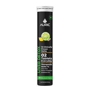 Auric Liver Detox Effervescent | Drop, Dissolve, Fizz, Drink | 20 Tablets - Picture 1 of 9