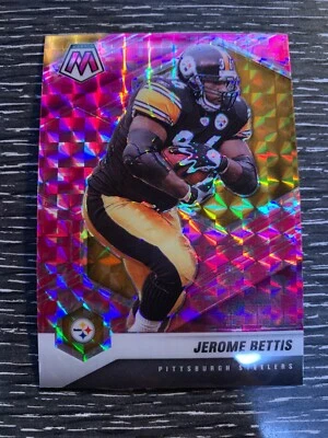 2021 Panini Mosaic Pink PRIZM #168 SP Jerome Bettis STEELERS 2B - Image 1 of 2