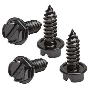 Rustproof License Plate Screws - Stainless Steel Bolts for Cars (4-Pack, Black) - Picture 1 of 12