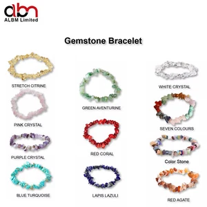 Pulsera de cuentas de piedras preciosas de chakra curativas de cristal natural piedra preciosa de protección - Imagen 1 de 49