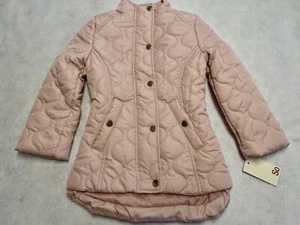 SO Quilted Barn Jacket/Coat Sz Girls 14/16 Pink Lightweight pockets snap zipper - Picture 1 of 14