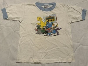 Vintage 80s Sesame Street Live! Youth M Ringer Tee T-Shirt Single Stitch - Picture 1 of 4