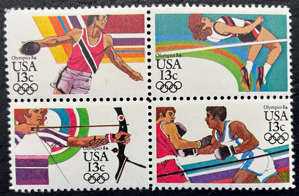 1983 Scott #2048-51 - 13¢ - LOS ANGELES SUMMER OLYMPICS - Block of Four -Mint NH - Image 1 of 1