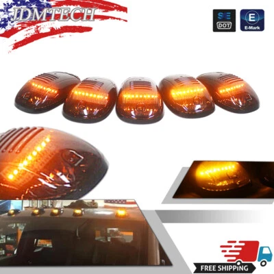5x Lámparas de circulación marcadoras de techo de cabina de humo con LED ámbar para 03-16 Dodge Ram 2500 3500 Foto 1 de 4