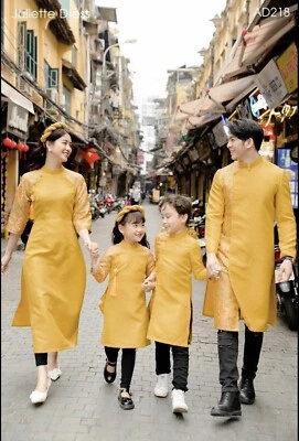 Ao Dai Cách tân  & mấn  without Pants for MOM & girls - Image 1 of 3