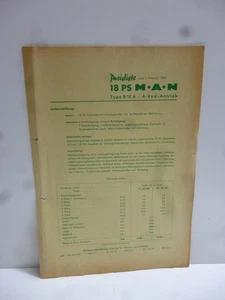 MAN TRAKTOREN Orig. Preisliste 18 PS Type B 18 A....   02/57   4 Seiten - Bild 1 von 1