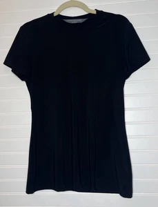 Norma Kamali Slim Basic Schwarz Kurzarm T-Shirt Damen Größe M - Bild 1 von 11