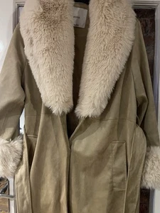 Ladies Bershca Coat Large Light Brown Used - Picture 1 of 7