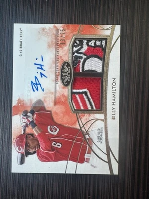 НАШИВКА С ЛОГОТИПОМ КРАСНЫХ БИЛЛИ ГАМИЛЬТОНА 2014 TOPPS TIER ONE ИГРОВАЯ Б/У С АВТОГРАФОМ #DAR-BH 03/25 - Изображение 1 из 2