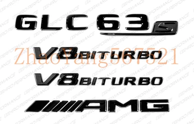 Pegatinas insignia emblemas negro brillante Mercedes-Benz GLC63s V8 biturbo AMG C253 X253 Foto 1 de 4