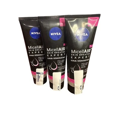 NIVEA x3 MicellAIR Skin Breathe Expert Smoothing Exfoliating Scrub 125ml New - Image 1 of 2