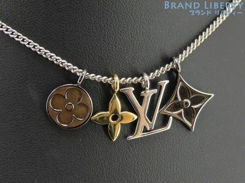 LOUIS VUITTON（LV） Collana LOUIS VUITTON Ciondolo Lv Istinto Argento Gunmetal Oro M00521
