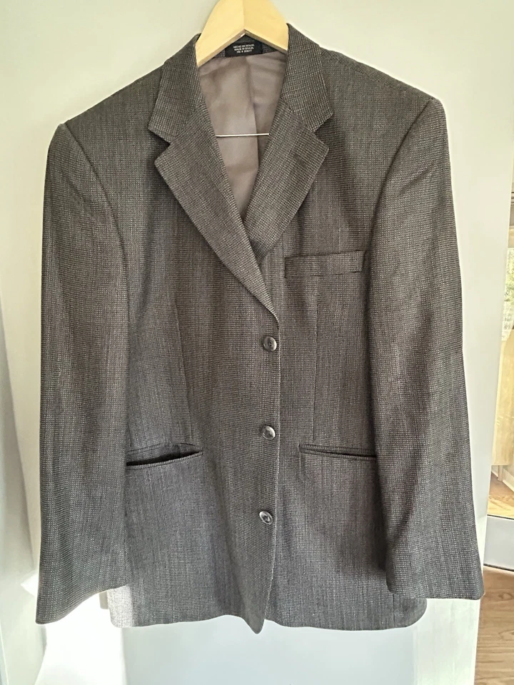 Stafford Executive 男式羊毛丝绸混纺运动外套西装外套 40R — 第 1/4 张图片