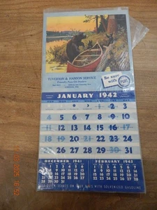 VINTAGE PURE OIL 1942 CALENDAR TUVERSON HANSON SERVICE SUPERIOR WISCONSIN - Picture 1 of 3