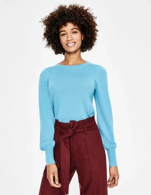 Suéter Jersey Boden Antonia Lana Algodón Tejido Azul Para Mujer Talla US 12 Foto 1 de 4