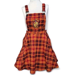 Harry Potter Hot Topic Falda Jersey Tirantes a Cuadros Gryffindor LARP Pequeña Nueva - Imagen 1 de 10
