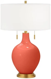 Color Plus Toby Brass 28" High Modern Koi Orange Table Lamp - Picture 1 of 4