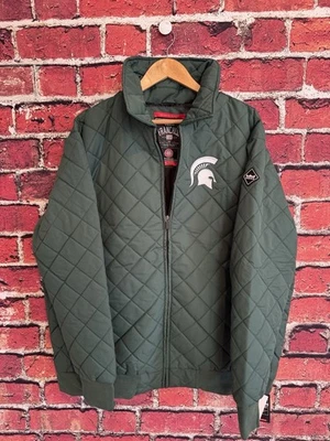 Franchise Club Michigan State Spartans Quilted Full Zip Jacket 2XL Retail $199 - Image 1 of 4