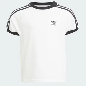 Adidas Kids Adicolor 3 Stripe T-Shirt Size 7-8 years White SS 100% Cotton Tee - Picture 1 of 7