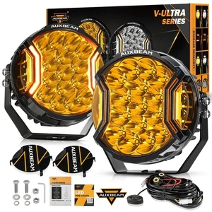 AUXBEAM 7" Amber LED Work Light Bar Pods Driving FOG Side Shooter DRL for Jeep - Picture 1 of 12