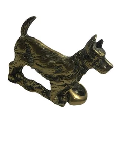 Vintage Messing SCOTTIE DOG einzelne kleine Zigarre Zigarette Schnupftabak Tisch Aschenbecher - Bild 1 von 12