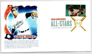 #4695 LARRY DOBY CLEVELAND INDIANS BASEBALL ALL STAR, COLOR CANCEL FDC - Picture 1 of 1