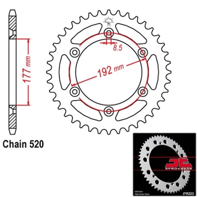 JT Sprockets Steel Rear Sprocket - 52T - JTR223.52 - Image 1 of 2