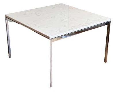 1 Florence Knoll Design Chrome Stone Marble Glass Coffee Side End Table Vtg Mcm - Image 1 of 4