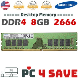 Samsung 8GB DDR4 2666 Desktop Memory ( 1 x 8GB ) UDIMM 1RX8 PC4-2666V Dell HP LN - Picture 1 of 2
