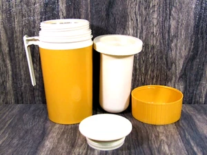 Vintage Thermos King Seeley Pint Size Model 7202 Yellow Insulated Travel Thermos - Picture 1 of 12