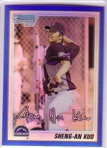 2010 Bowman Chrome Prospects Blue Refractors #BCP52 Sheng-An Kuo /250