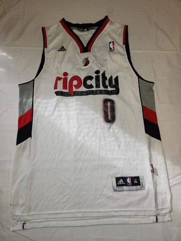 Adidas Swingman NBA Authentics Damian Lillard #0 Portland Blazers Jersey Mens XL Cover