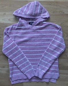 DKNY Youth Girls Chenille Sweater, M (10/12) Pink & Hood - Picture 1 of 6