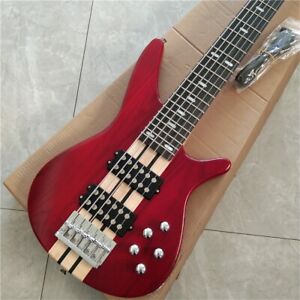 6 Strings Electric Bass Guitar,Neck Through Body Bass Actived Pickups BJ-537