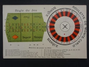 Roulette De Monte Carlo / Maniere de Poser la Mise - Old Postcard - Picture 1 of 2