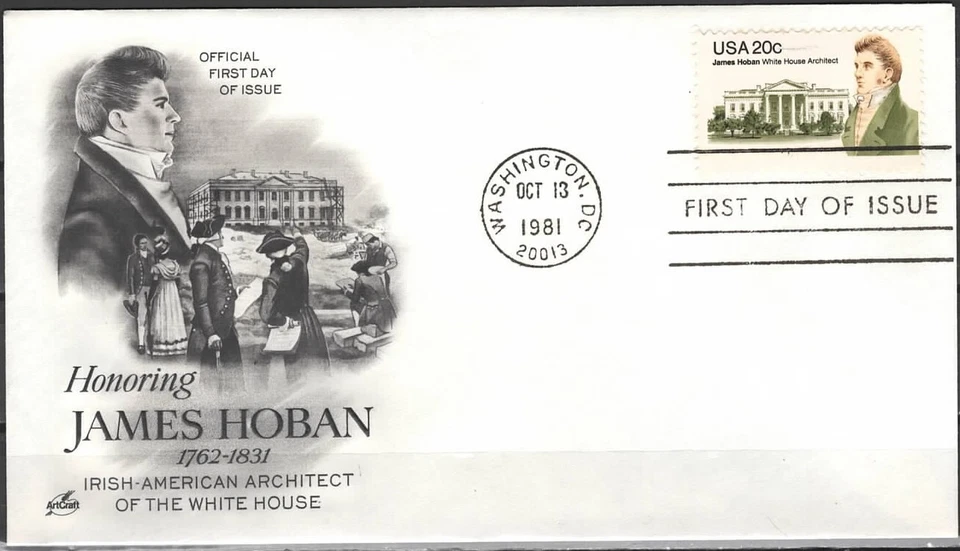 US Scott #1936 "James Hoban", Art Craft Cachet First Day Cover - Image 1 of 1