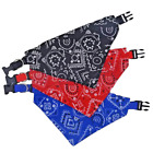 Dog Collar, 3 pièces Dog Bandana avec boucle réglable rouge, noir, bleu