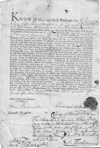 [Queen Ann's War] Notables Signed Early RI And Providence Plantations Document - Picture 1 of 3